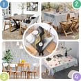 thumbnail image 4 of Black White Gold Wave Marble Square Tablecloth,Waterproof Square Table Cover,Wipeable Spillproof Washable Table Cover for Home Kitchen Party Decor 60"x60"(152x152cm), 4 of 6