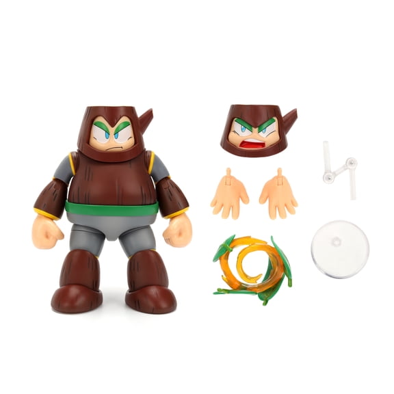 Mega Man Wave 3 Wood Man Action Figure by Jada Toys – 1:12 Deluxe Scale – 6" Tall, Fully Articulated, Collector Packaging