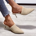 thumbnail image 5 of IUJSOY Heeled Mules for Women Mesh Pointed Toe Backless Pumps Kitten Heels Slides Dress Sandals, 5 of 7