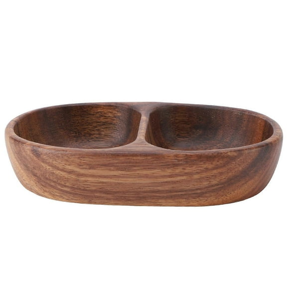 Dry Fruit Box Walnut Wood Large Capacity Multifunctional Dry Fruit Serving Tray for Nuts Snacks Jewelry Elliptical Divided