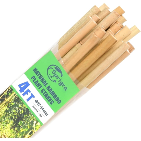30pcs Bamboo Stakes 4FT, Garden Stakes 48 inch Multi-Purpose, Plant Stakes for Tomatoes, Beans, Cucumbers, Peppers, Flowers, Potted, Maintain The Plant Posture, Strengthen and Stem