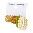thumbnail image 1 of Fiudx Ofertas Relámpago Pendientes Geométricos De Metal Exagerados, Pendientes Con Personalidad A La Moda, Conjunto De Pendientes De Perlas, Regalo Para Mujer, 1 of 2