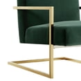 thumbnail image 5 of Finn Green/Gold Velvet Accent Chair - Square Arm, Stainless Steel Frame, 5 of 10