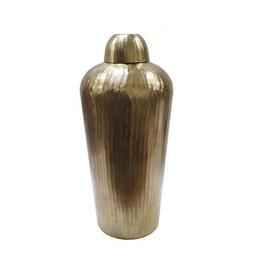 A&B Home Gold Chisel Texture Lidded Jar 9.8" x 9.8" x 21.7"