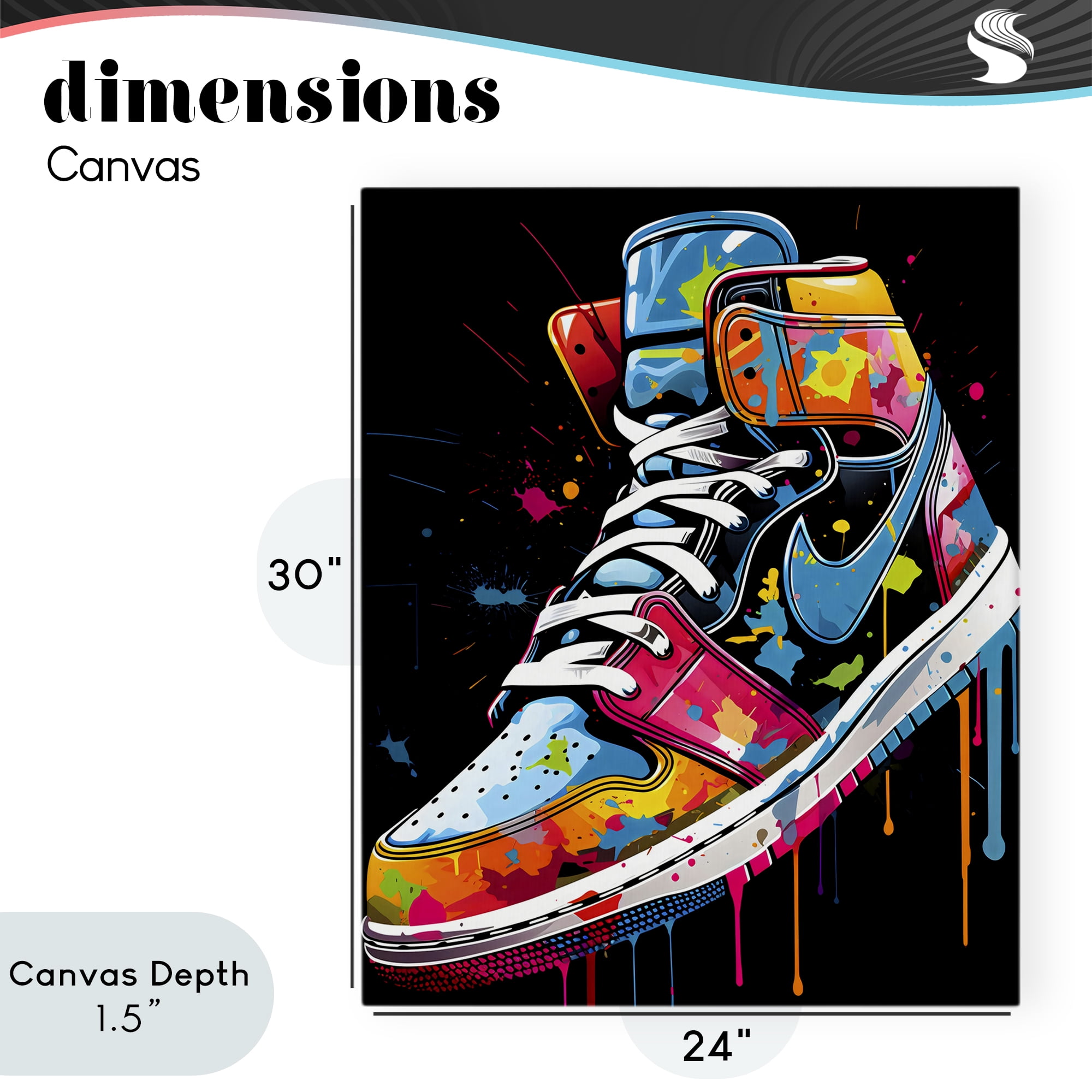 Stupell Industries Paint Drip High Top Sneakers Canvas Wall Art, design by Creative Studio