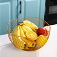 thumbnail image 4 of Metal Fruit Bowl, Fruit Basket, Fruit Basket, Vintage Style With Ripple Design, Durable, For Vegetables, Snacks, Bread, Fruits, Decoration Ball, Cosmetics (Gold), 4 of 4
