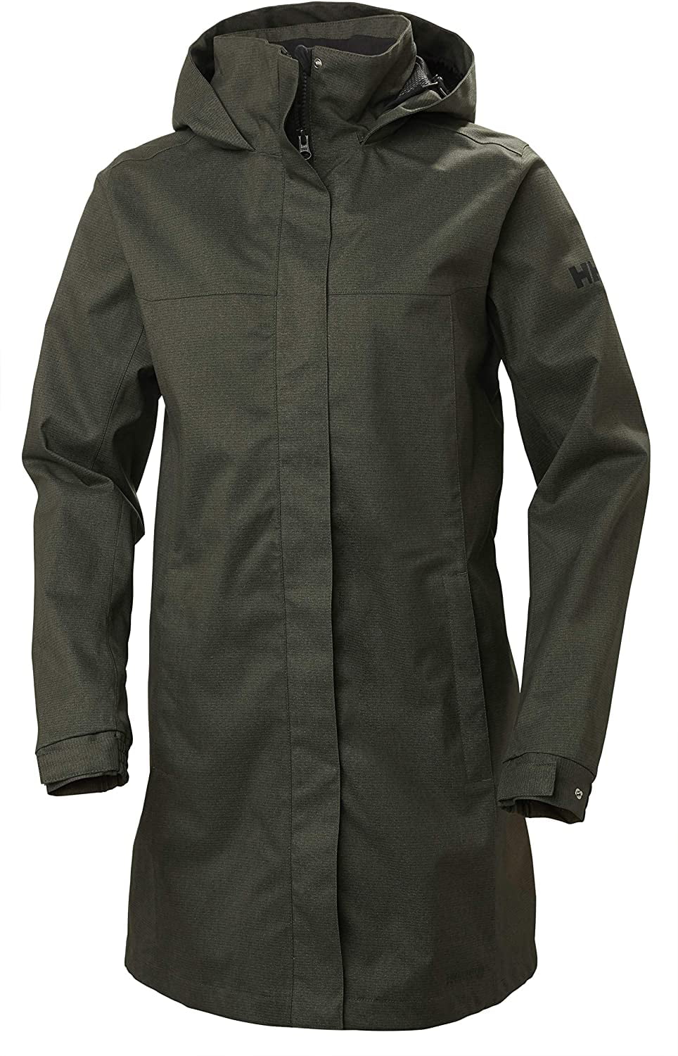Helly-Hansen womens Aden Waterproof Windproof Breathable Long Length Packable Hood Rain Coat Jacket 