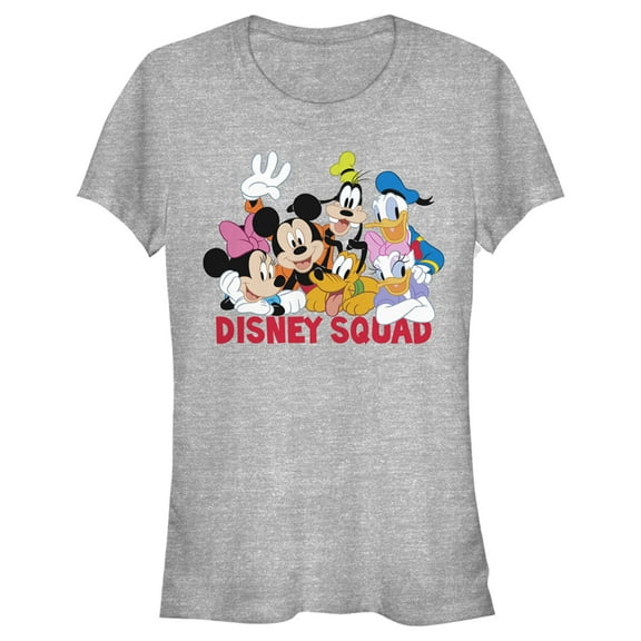 Junior's Mickey & Friends Disney Squad Group Shot  Graphic Tee Athletic Heather Large