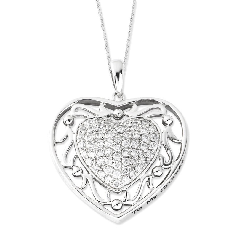 Best Birthday Gift Sterling Silver Antiqued CZ To My Daughter 18in Heart Necklace Best Birthday Gift Sterling Silver Antiqued CZ To My Daughter 18in Heart Necklace