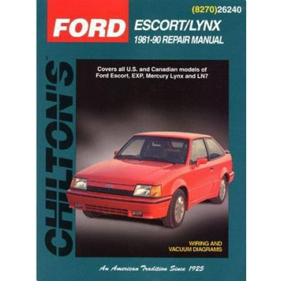 Pre-Owned Ford Escort and Lynx, 1981-90 (Chilton's Total Car Care Repair Manual) (Paperback) 0801990939 9780801990939
