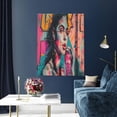 thumbnail image 5 of Susaid Vibrant Street Art Portrait Pattern Vertical Canvas Wall Decor 12x16in - Waterproof with Wood Frame & Damage-Free Hanging Kit, 5 of 8