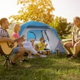 thumbnail image 5 of Double Layer Camping Tent for 4 Person, Outdoor Tent with 190t Water-Resistant Coating & Fiberglass Poles for Family Hiking and Camping, Blue, 5 of 11