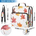 thumbnail image 2 of FORMRS Zipper Binder with Shoulder Strap 2-inch Ring 500 Sheet Capacity File Bag, White Autumn Leaves, 2 of 5