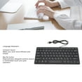 thumbnail image 3 of Quiet Keyboard Quiet Keyboard Language Keyboard USB Wired Compact Keyboard with Ergonomic for Office PC, 3 of 7