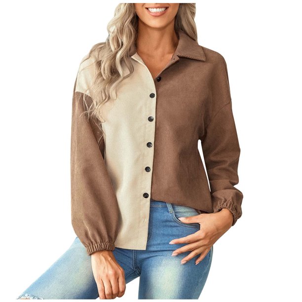 Abrigos de primavera y otoño para mujer Ropa de abrigo de manga larga con empalme cálido Fridja hkj343