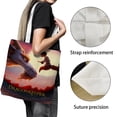thumbnail image 3 of Dragon Keeper Bolso de tela con estampado de lienzo para mujer, bolsa de compras reutilizable y estética, con cremallera interior, regalo para mujer, 35 × 40 cm., 3 of 6