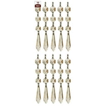 Royal Designs 10 Pack Chandelier Replacement Crystal Prisms Clear U-Drop Three Bead Chrome