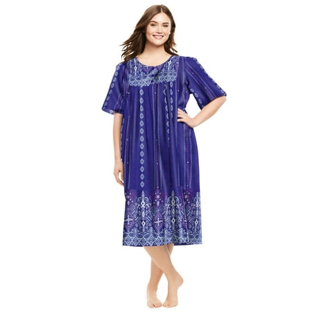 

Only Necessities Women s Plus Size Mixed Print Short Dress or Nightgown Dress Or Nightgown