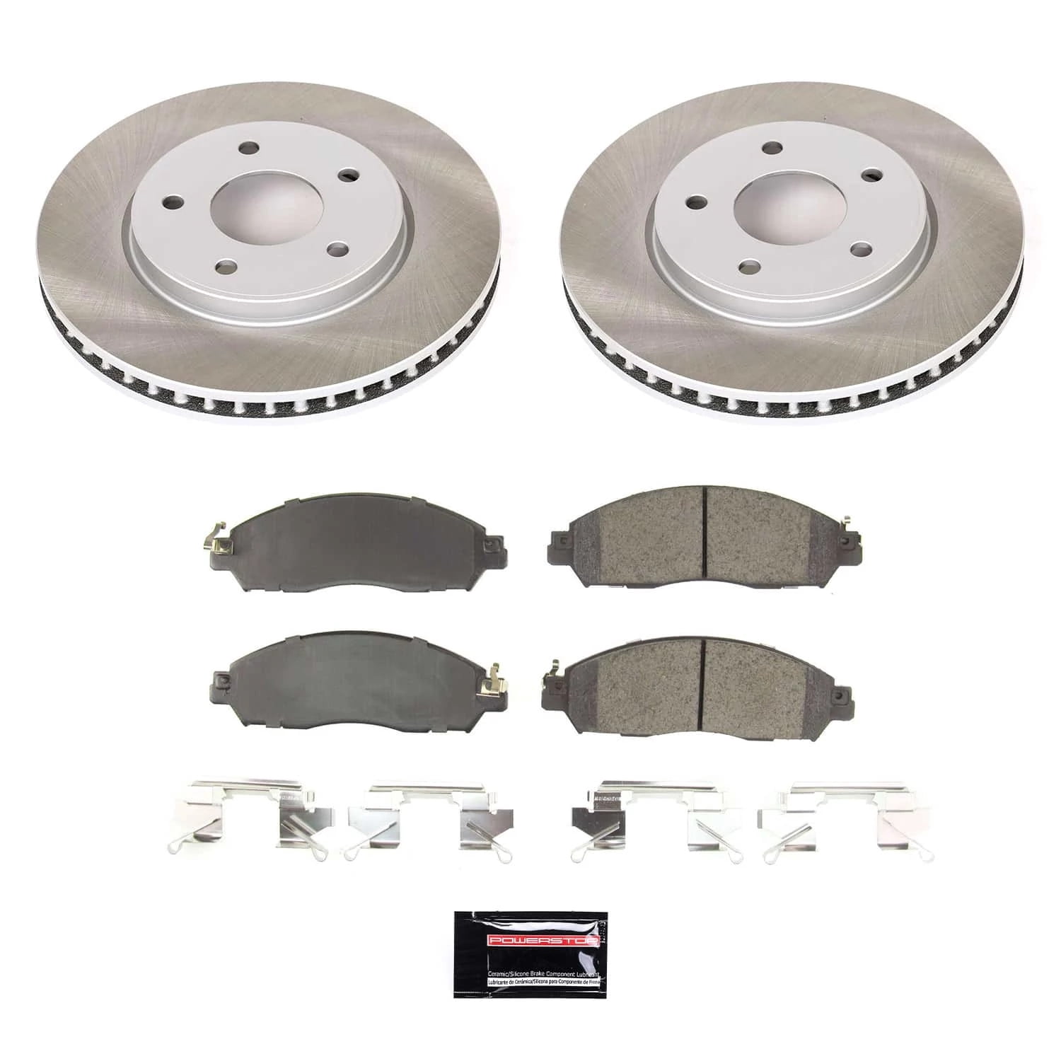 PowerStop Front Semi-Coated Rotor and Low-Dust Ceramic Brake Pad Kit SC8275