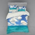 thumbnail image 2 of Ambesonne Ocean Bedding Set 3 Pcs, Tropical Island Beach, Twin XL, Turquoise Aqua, 2 of 3
