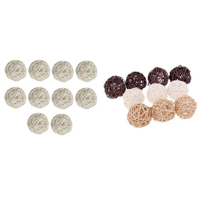 20X Manualidad de Mimbre de Ratán para Decoración Pantalla de Lámpara Florero DIY 5cm Soledad Bolas de mimbre de ratán