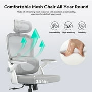 SIHOO M102C Ergonomic Office Chair, Mesh Desk Chair with Adjustable 3D Armrests, Lumbar Support, 2D Headrest, Tilt, White