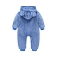 thumbnail image 3 of Infant Hooded Fleece Jumpsuit with Bear Ears One Piece Soft Plush Romper for Children Boys and Girls Newborn Outfit, 3 of 3