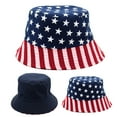 thumbnail image 2 of BKQCNKM 4th of July Hat, American Flag Hat, Fourth of July Accessories, Sun Hat Summer Essentials, Patriotic Bucket Hat, Dark Blue One size, 2 of 9