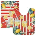 thumbnail image 7 of Yayeee Bath Rugs for Bathroom Floor Set of 2 Non Slip Fluffy Soft Absorbent Mat, White Striped Lemon, 7 of 7