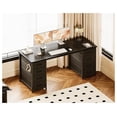 thumbnail image 2 of 55 Inches Computer Desk with 8 Fabric Drawers, Modern Office Desk with Large Storage for Home Office, Study, Black, 2 of 6