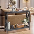 thumbnail image 2 of Giantex  Console Table, Sofa Side Table w/Heavy-Duty Support & X-Shaped, Narrow Accent Entryway Table, Grain, 2 of 8