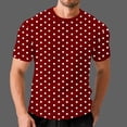 thumbnail image 7 of Zylanna Men's T-Shirts Tee, Crew Neck Dot Print Summer Short Sleeve Fashion Tops for Mens Red, 7 of 7