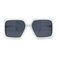 thumbnail image 1 of Womens Oversized Rectangle Butterfly Fashion Designer Sunglasses White Black, 1 of 4