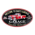 thumbnail image 1 of IH Casa Decor Embossed Oval Metal Sign Welcome To Dad'S Garage, 1 of 3