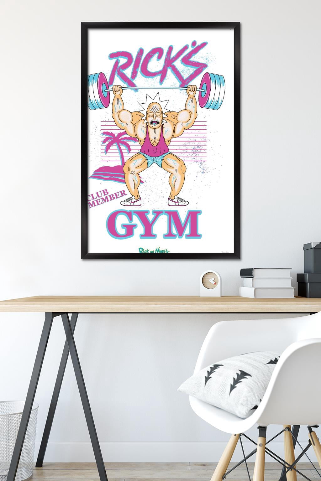 Rick And Morty - Rick's Gym Wall Poster, 22.375" x 34", Framed
