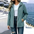 thumbnail image 5 of Hurxie Women's Waterproof Raincoat Lightweight Rain Jacket Hooded Adjustable Windbreaker Rain Coats with Pocket for Outdoor Light Blue,2XL, 5 of 8