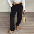thumbnail image 2 of dGslk Women’s Loose Fit Wide Leg Sweatpants with Elastic Waistband and Drawstring Casual Lounge Pants with Pockets for Everyday Wear Black 2XL, 2 of 2