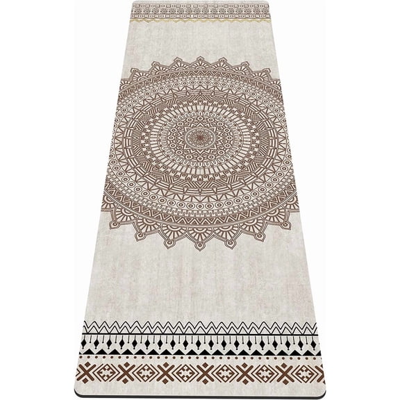 Yoga Mat Print Extra Thick TPE Non Slip Fitness Exercise with Carrying Bag,72"x24" 6MM & Workout for Yoga, Pilates and Floor Exercises