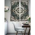 thumbnail image 4 of Green Boho Sheer Curtains 63 Inch Length 2 Panels Set for Living Room/Bedroom, Vintage Southwestern Geometric Abstract Semi Curtain Sheers Drapes Rod Pocket Curtains Window Treatment Set 52''x63''x2, 4 of 7