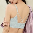 thumbnail image 4 of Agkizg Solid Color Wireless Bra Front Closure Lace Racerback Push Up Breathable Everyday Bralette (Women's or Women's Plus), 4 of 5