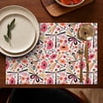 thumbnail image 4 of Pioneer Flower Floral Print Pattern Summer Placemats Table Placemats Set Of 6-Linen Kitchen Washable Placemats Table Mats 12x18 Inch Non-Slip Heat Resistant, 4 of 5