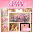 thumbnail image 4 of Dolls To Play Baby Doll Convertible Pram Stroller with Removable Bassinet Carrier, Adjustable Handle, Canopy & Storage Basket, Purple, 25 Inch, 4 of 7