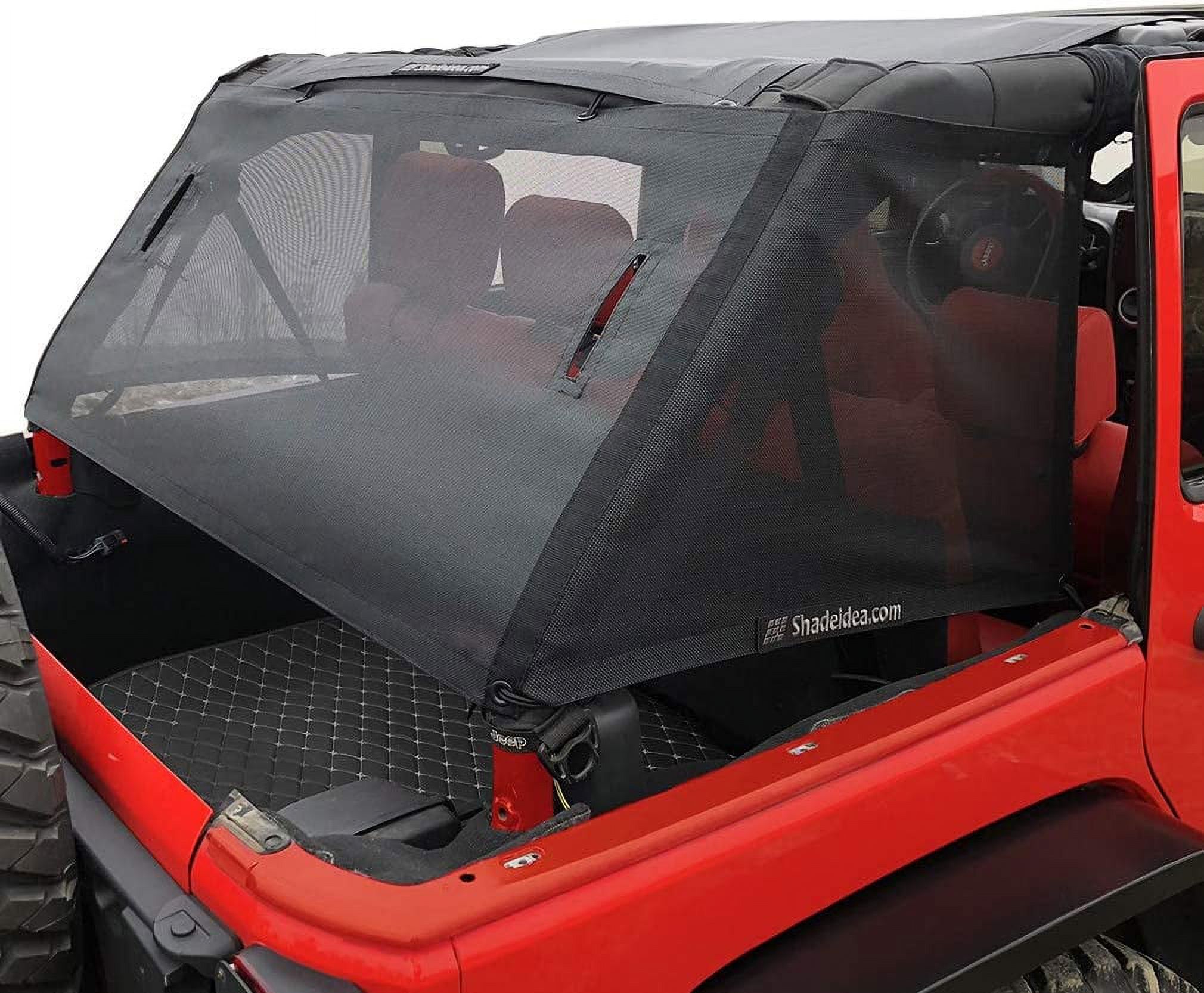 Shadeidea Jeep Wrangler Sunshade JK Unlimited (2018-Current) 4 Door-Black Cage Mesh Screen Sunshade -One time Install 10 years Warranty