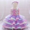 thumbnail image 4 of ZACPNCV Baby Girl Dress Sleeveless Sequins Princess Dresses Toddler Wedding Birthday Party Gown Dresses Purple 2-3 Years, 4 of 9