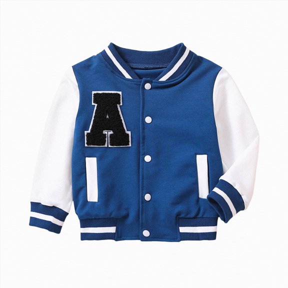 WUANDIXFA Boys Coat 12 18 24 Months 3T 4T 5T Toddler Boys Girls Winter Coat Jacket Kids Warm Baseball Outerwear Jacket,Blue,18-24 Months