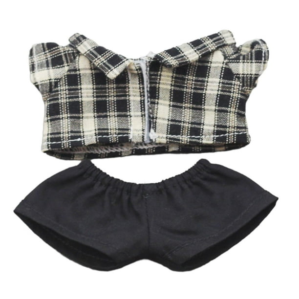 Conjunto de ropa para muñeca bonita, conjunto de accesorios para muñeca, regalo para niñas, conjunto de ropa para muñeca Adorable, DIY, tu muñeca para rejilla negra y negro