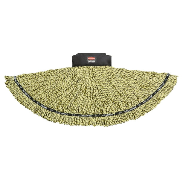 Rubbermaid Commercial Maximizer Blended Large Yellow Mop Heads, 6 count