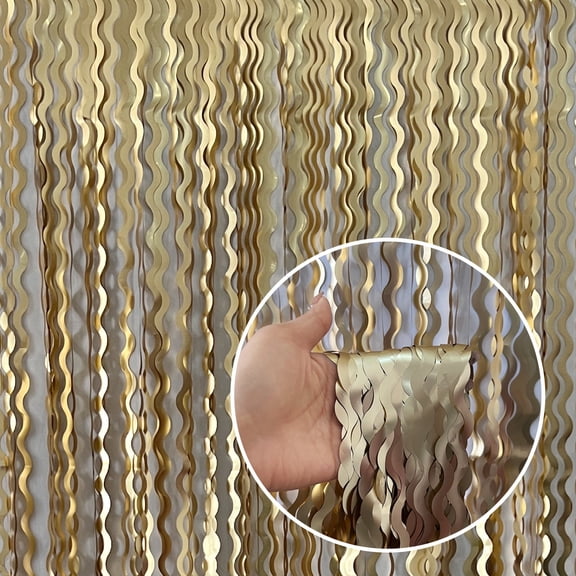 Metallic Tinsel Foil Fringe Curtains Backdrop, 3.3X6.6ft Party Streamers for Birthday & Photo Booth Decor, 4 Pcs