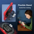 thumbnail image 5 of Rugged Hybrid Case For Samsung Galaxy Tab A9 8.7" SM-X110/X115/X117 tablet, with Built-in Kickstand 360° Rotating Handstrap Crossbody Shoulder Strap Shockproof Heavy Duty Case, Red+Black, 5 of 8