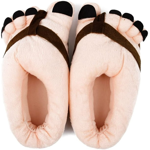 Women Cartoon Toe Big Feet Velvet Anti-Slip Warm Soft Slippers Cotton  Indoor Home Floor Shoes 